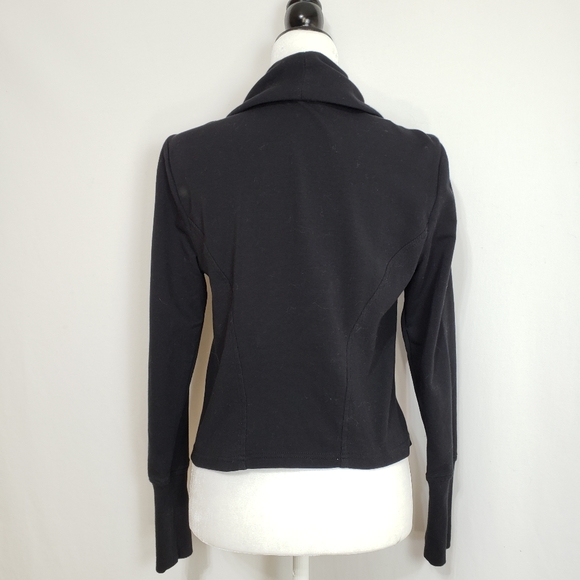 H by Halston French Terry Knit Flyaway Moto Jacket - Picture 4 of 7